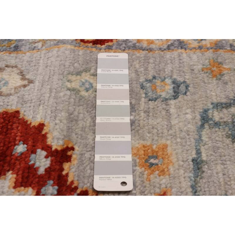 ECARPETGALLERY Hand-knotted Modern Oushak Grey Wool Rug - 8'0 x 10'0