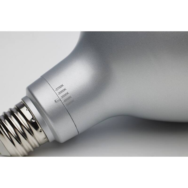 19W PAR38 LED 27K/30K/35K/40K/50K CCT Selectable Medium Base 120-277V - Silver