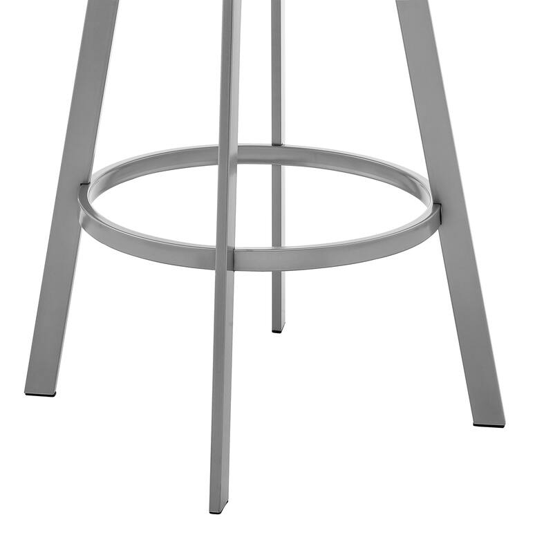 Bronson Faux Leather Upholstered Metal Swivel Bar or Counter Stool