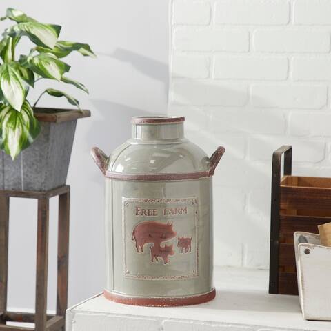 Rustic Style Grey Ceramic Milk Jug, 12" x 16" - x x