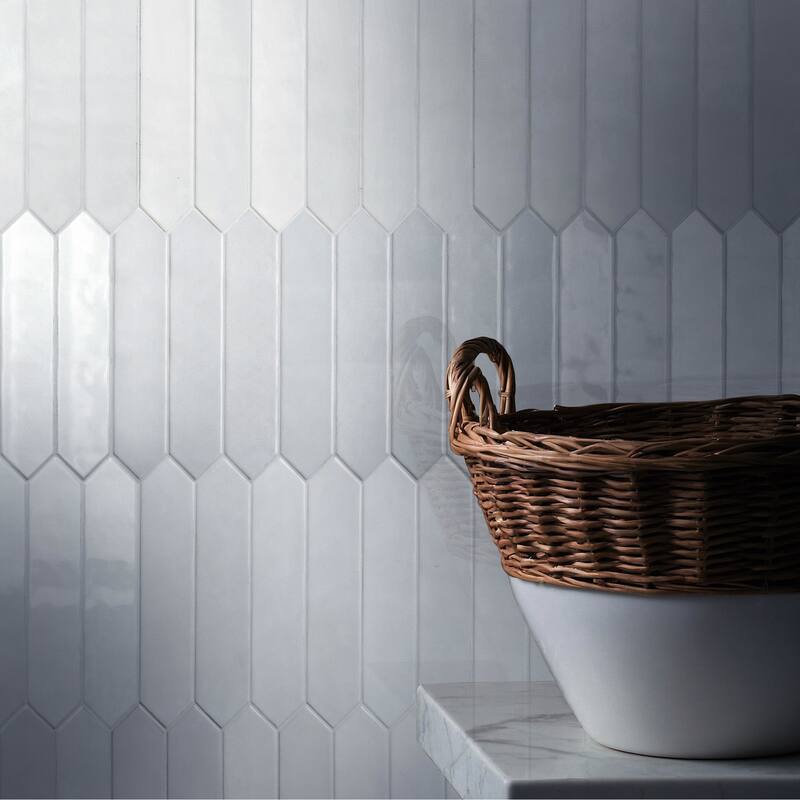 Ackland AKNPTHOK2.5X13G-CA Hoku - 3" x 13" Ceramic Geometric Wall Tile