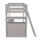 preview thumbnail 5 of 10, Stylish Loft Gray Twin Bed with Slanted Ladder, Desk Shelves, 2 Drawer