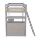 preview thumbnail 12 of 12, Twin Size Loft Bed with Desk and Shelves, Wood Frame Guardrail Bed with Two Built-In Large Storage Drawers