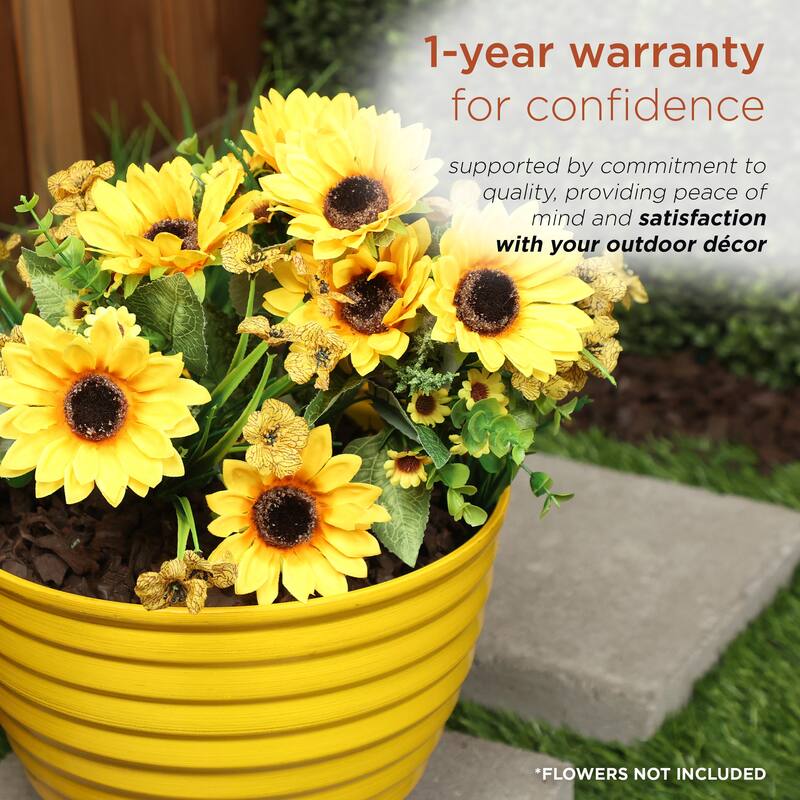 16" Yellow Glazed Planter