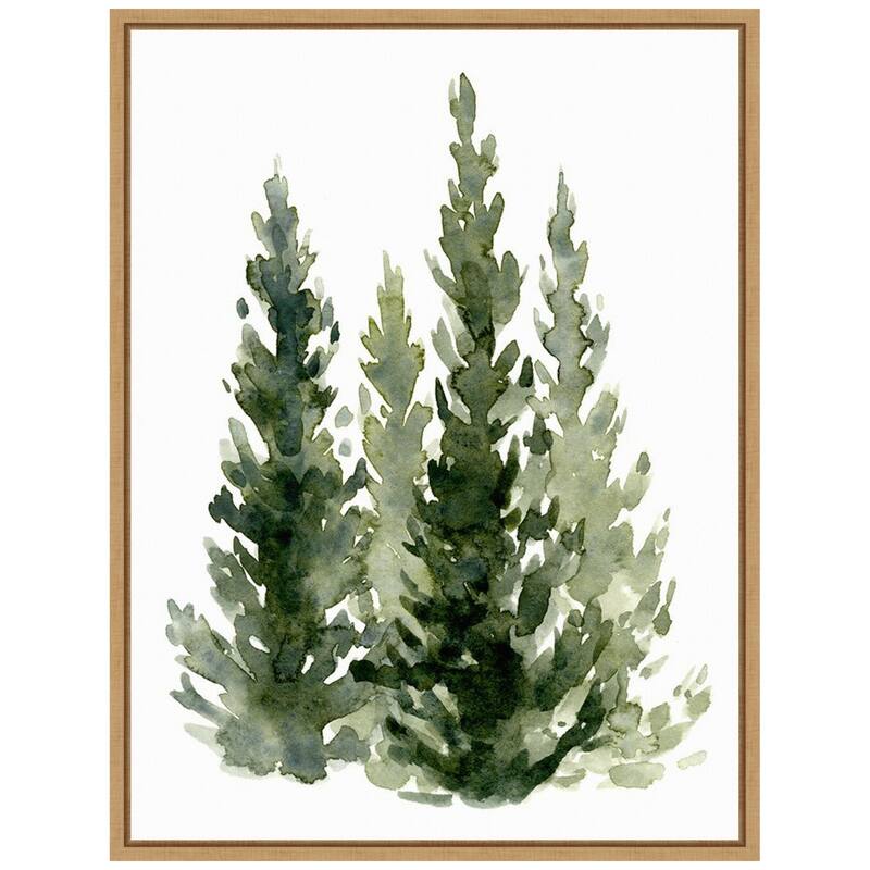 Simple Evergreens II by Emma Caroline Framed Canvas Wall Art - Sylvie Maple