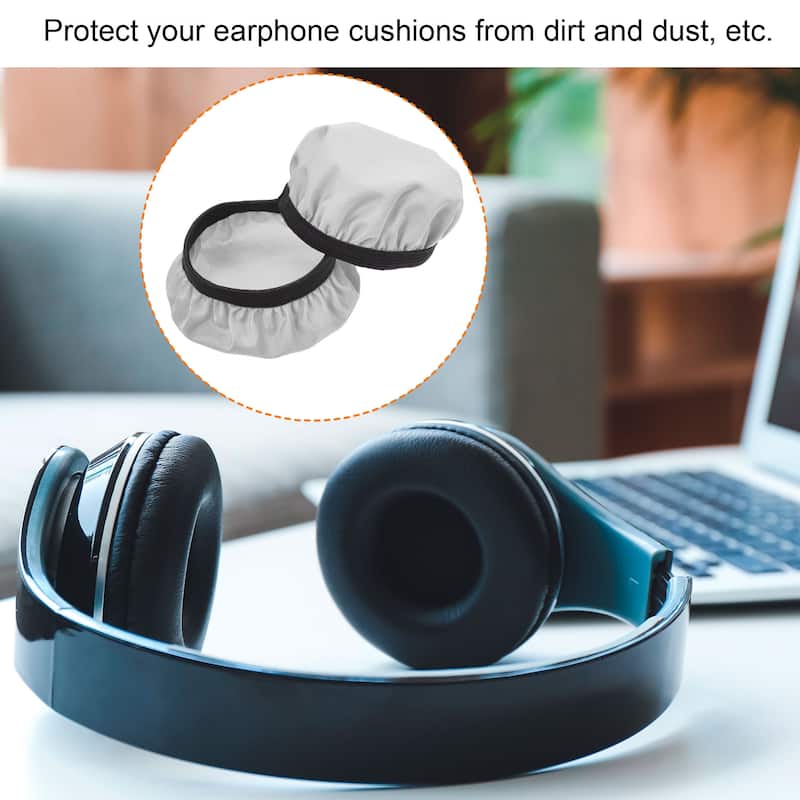 3 Pairs Grey Fabric Headphone Covers, Fits 2.36"-3.54" Earphones