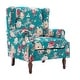 preview thumbnail 82 of 85, 2 Set Transitional Patterned Wingback Accent Chairs with NailHead