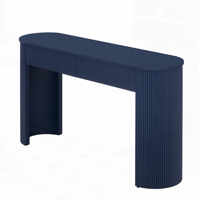 Oval Top Console Table with Storage