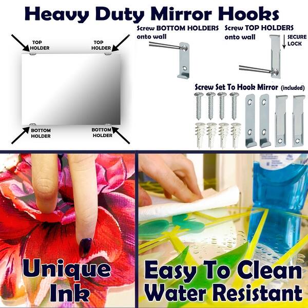 Designart Texture In A Flower Design Bohemian And Eclectic Mirror Vanity Mirror Overstock 28558214