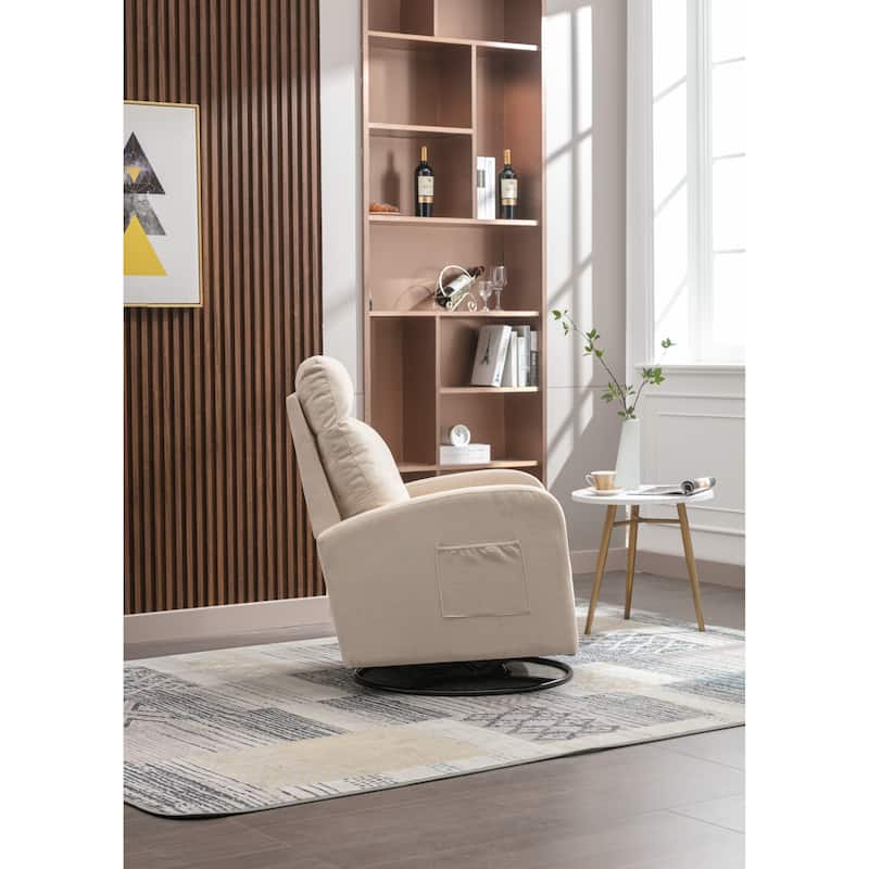 Rocking Chair, High Backrest Upholstered Swivel Gliders Rocking Armchair, Rocking Chair Nursery with Thick Padded Cushion