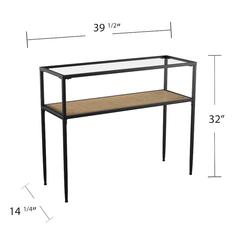 SEI Furniture Blakeston Glass-Top Entryway Table