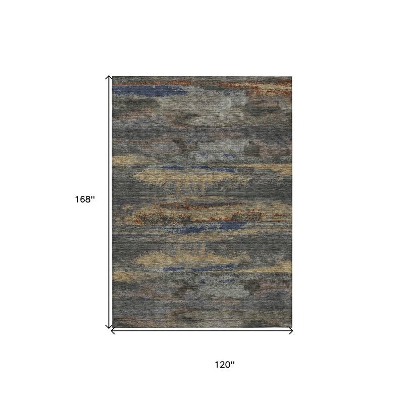 HomeRoots Abstract Transitional Rectangle Outdoor Rug