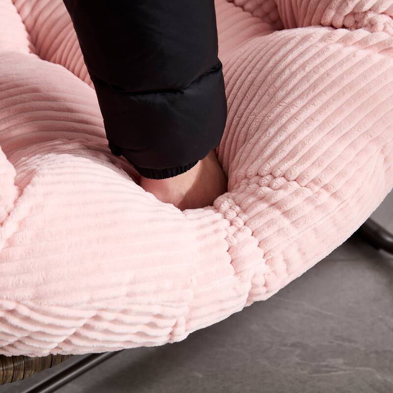 Padded Cushion Wicker Rocking chair for Indoor and Outdoor