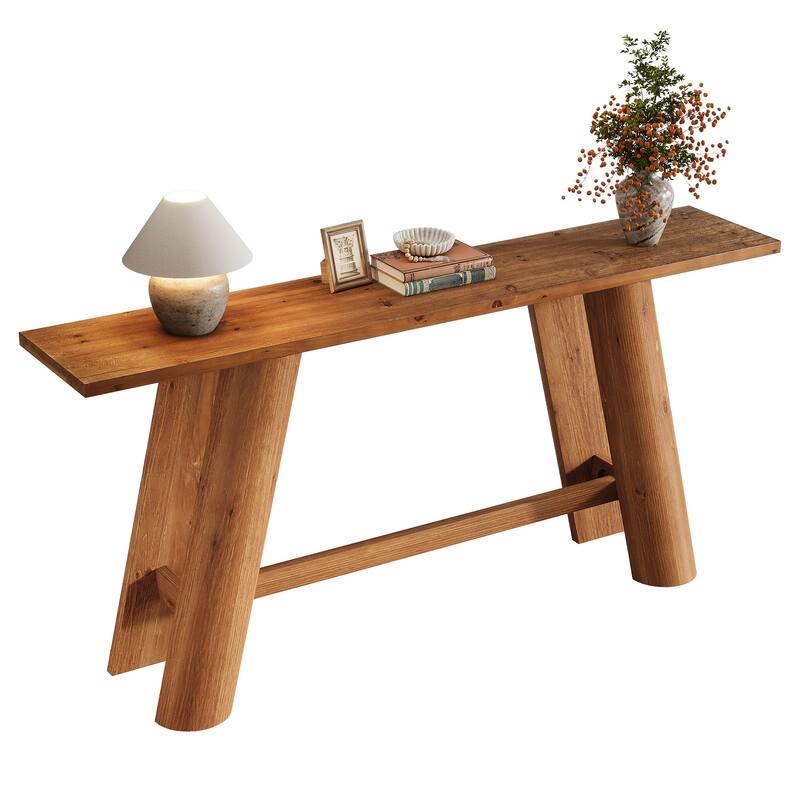 70.9" Long Farmhouse Solid Wood Console Sofa Table for Living Room