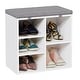 preview thumbnail 18 of 32, Shoe Storage Bench Cubby Organizer for Entryway 11.9"D x 20"W x 20.8"H - White