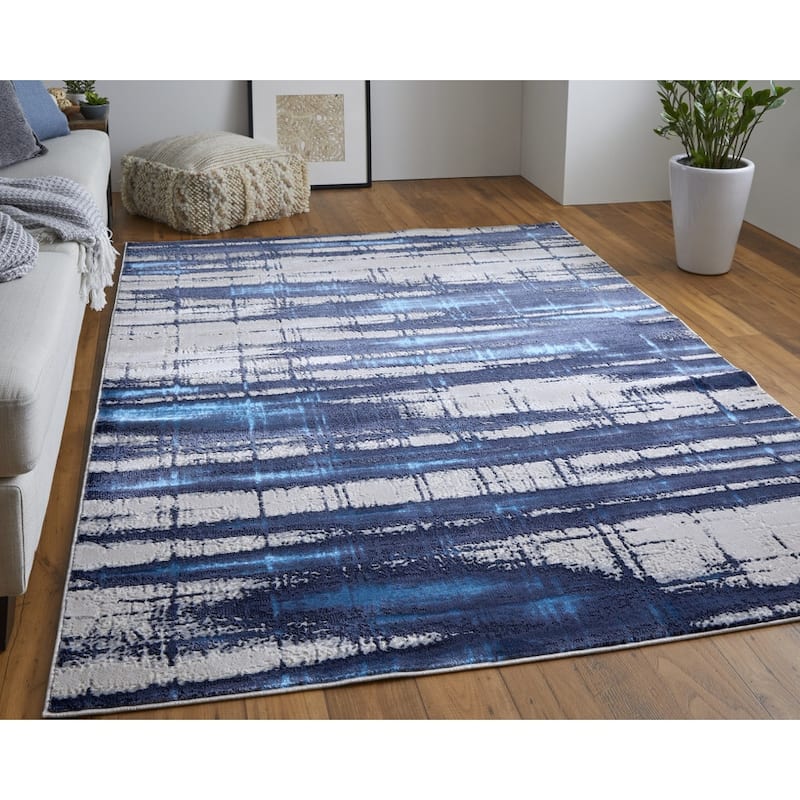 Sipal Power Loomed Distressed Abstract Area Rug By HomeRoots - 2' x 3'