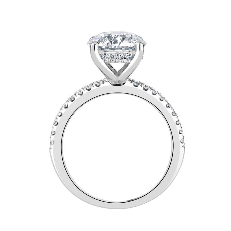 Auriya 14k-White Gold Lab Grown Oval Hidden-Halo Diamond Engagement Ring 2.25 ct. tw. (E-F VS)