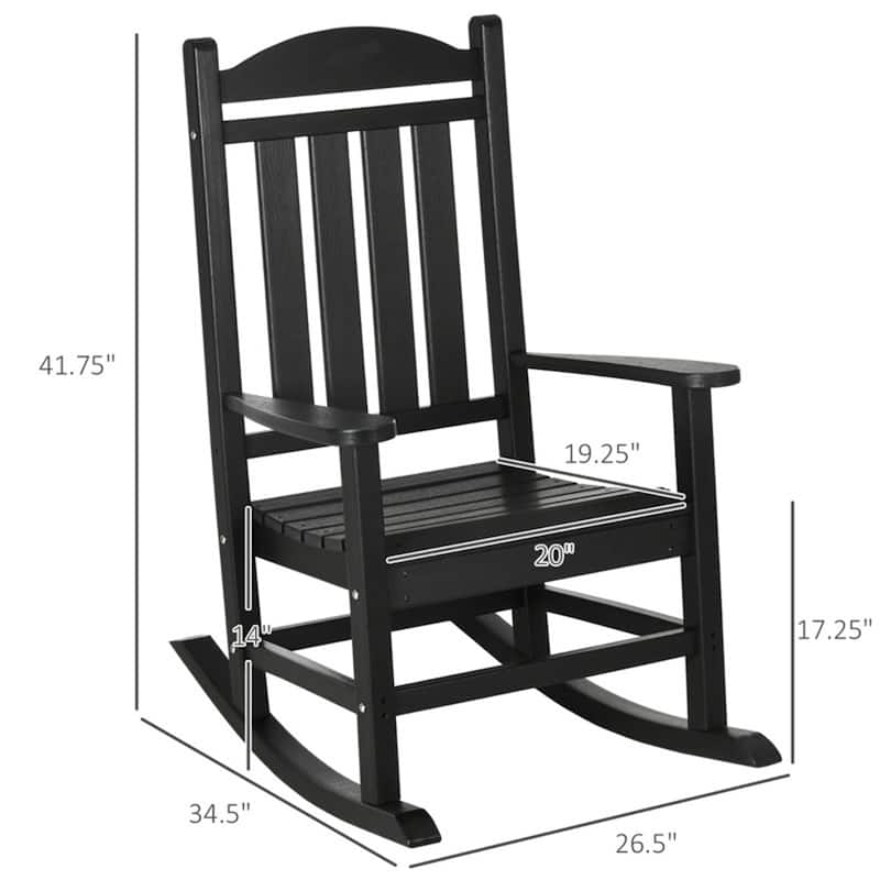 Outdoor Rocking Chair HDPE Weather Resistant Patio Garden Chair