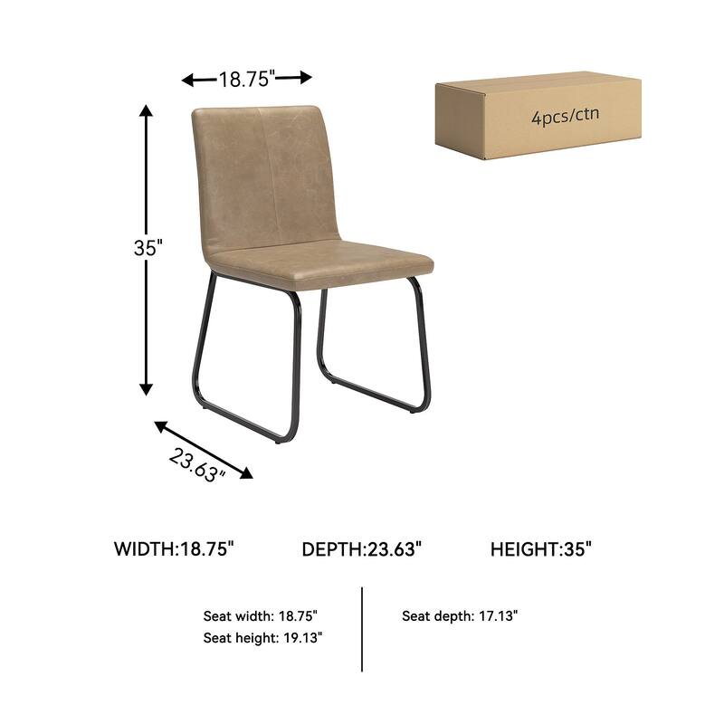 Signature Design by Ashley Pharwynn Brown Dining Chair (Set of 4) - 18.63" W x 22.63" D x 34.88" H