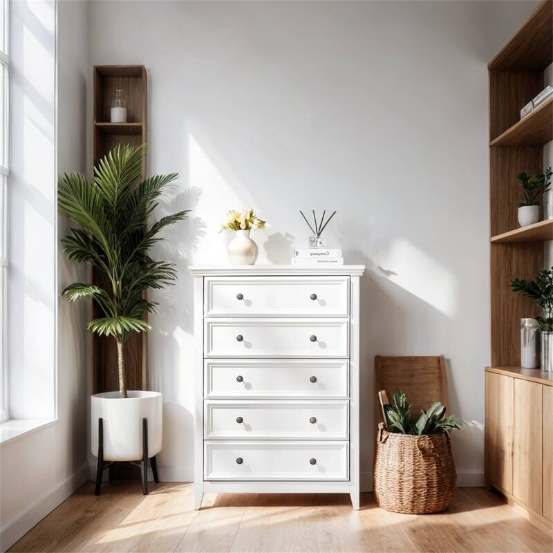 5 Drawers Dresser 5 Drawers Cabinet,Chest of Drawers Closet Organizers