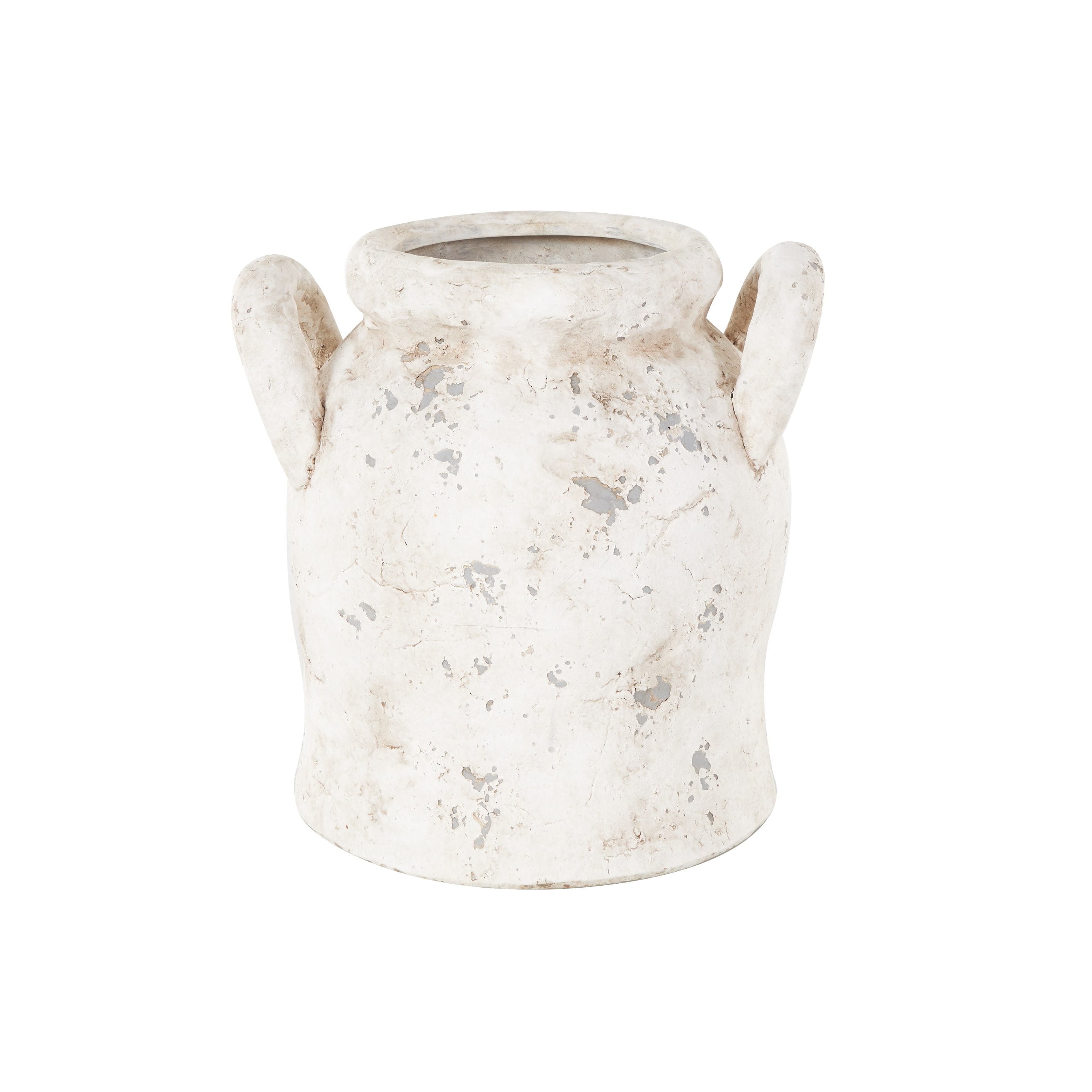 Ceramic Antique Style Distressed Vase with Handles - Cream or Pink - Roche River Decor