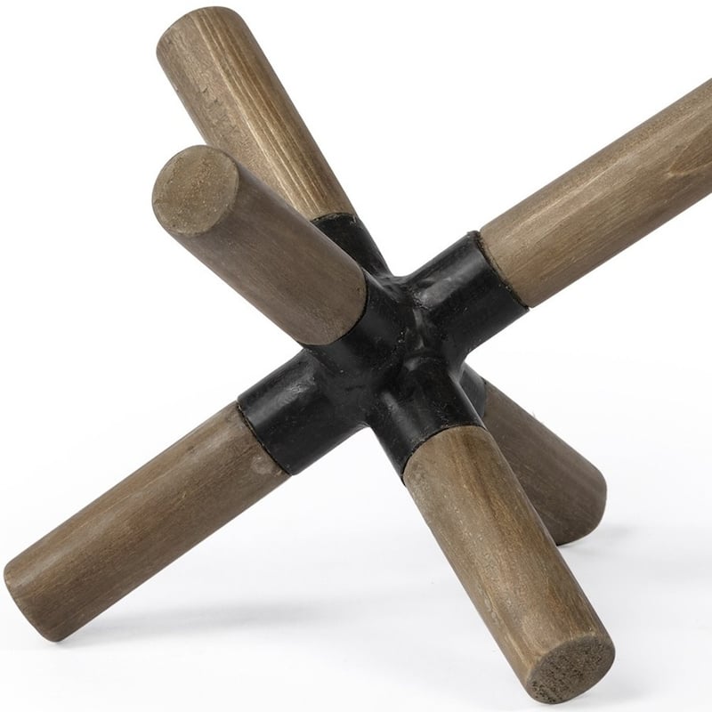 HomeRoots 6" Brown Metal And Wood Modern Abstract Tabletop Sculpture