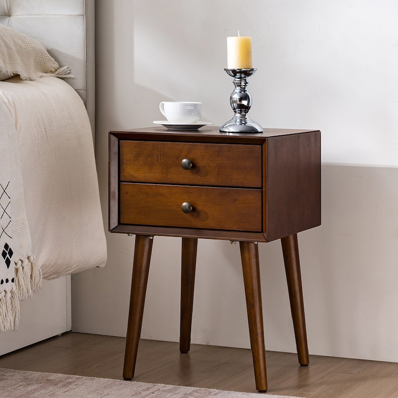 Small Side Table End Table with Storage Drawers, Simple Storage Cabinet Nightstand Coffee Table Corner Table