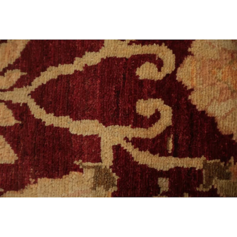 Hand Knotted Oriental 100% Wool Carpet Traditional Floral Red Peshawar Runner Rug - 8' 3'' X 2' 6''