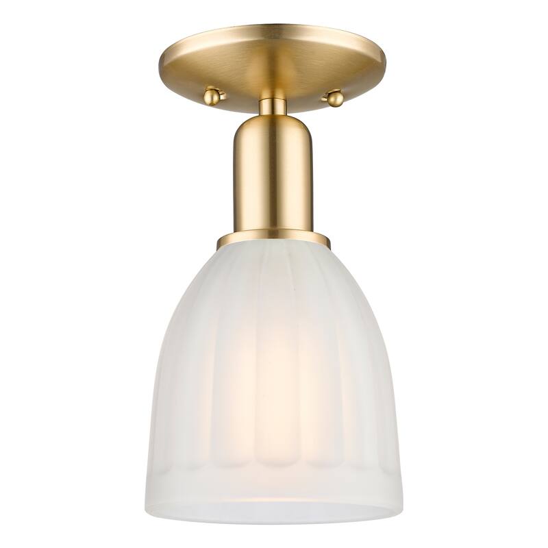Innovations Lighting Endless Possibilities Arcadia - Brookfield - 1 Light 6" Semi-Flush Mount - Champagne Bronze/White
