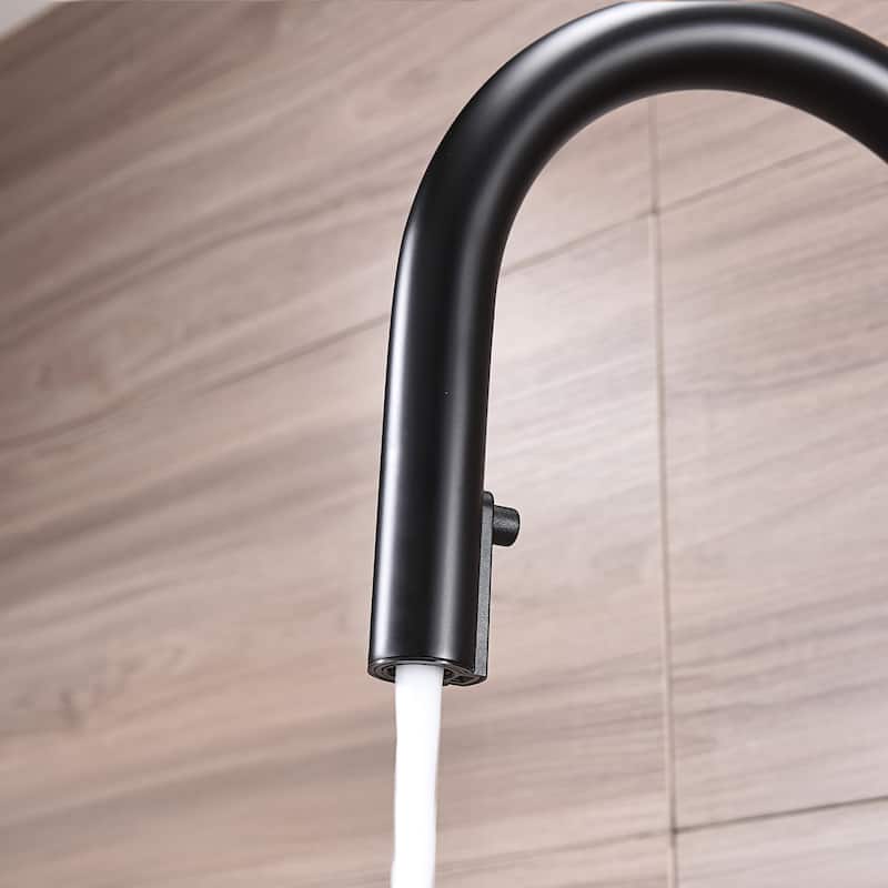 Single Handle Pull Out Sprayer Kitchen Faucet Deckplate Included in Stainless Steel