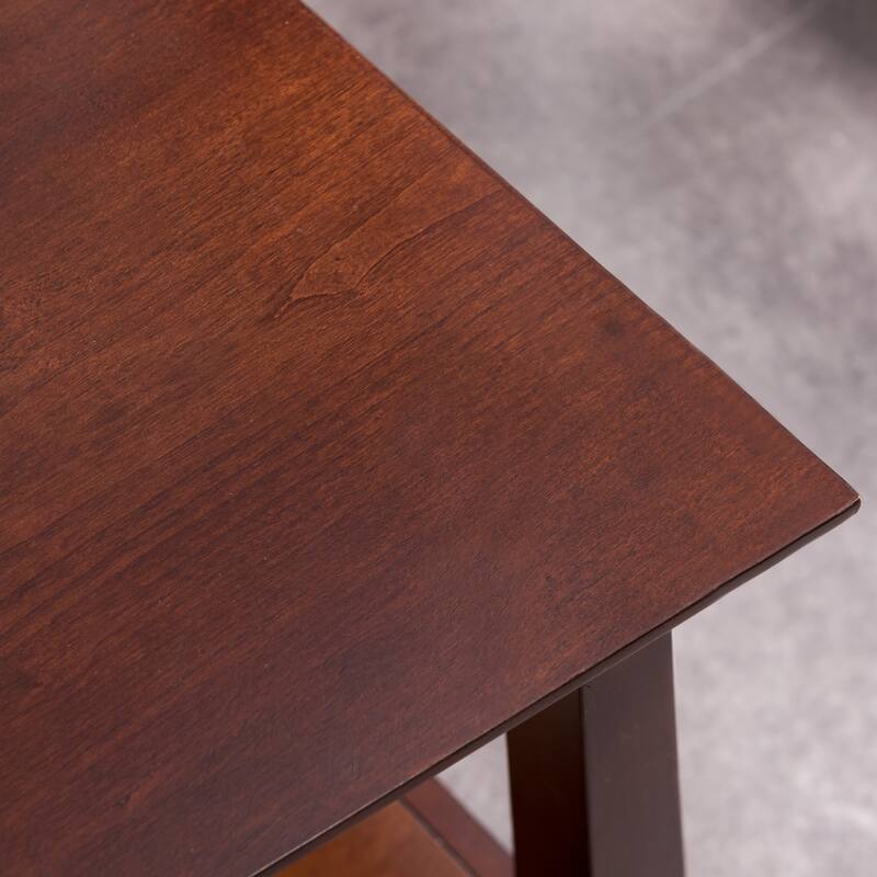 Delton 24 in. Solid Wood Recliner Wedge Side End Side Table with Shelf
