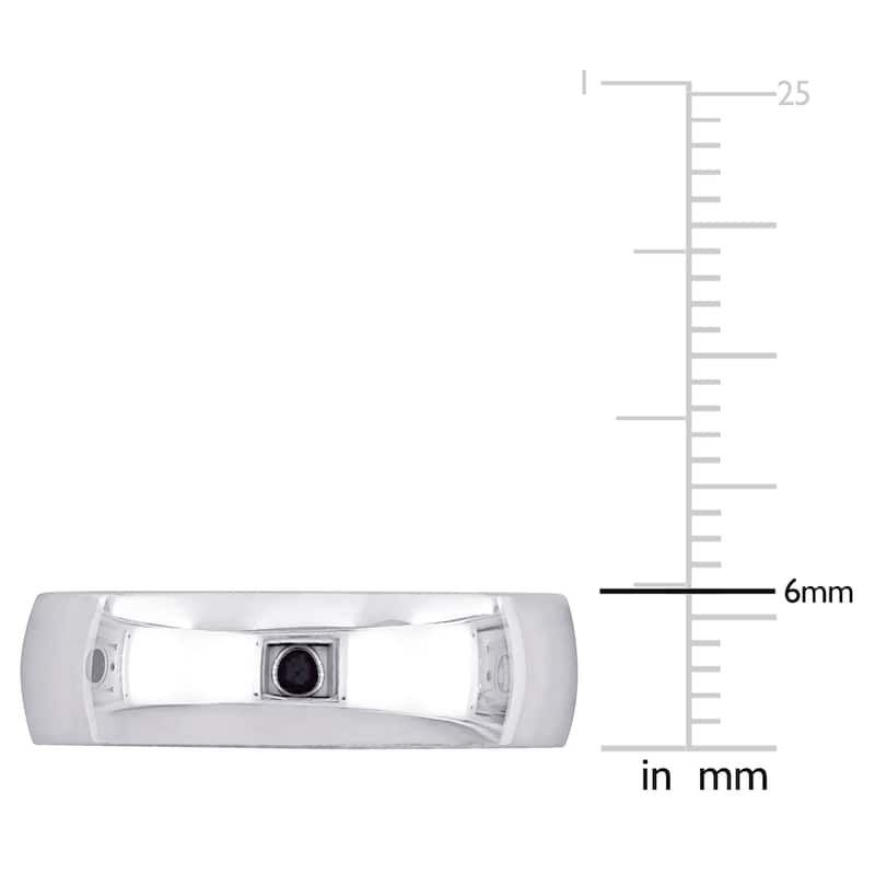 Miadora Mens 6 mm Polished Finish Wedding Band in 14k White Gold
