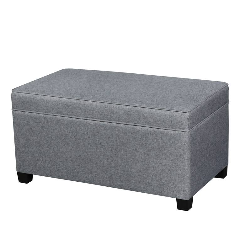 Adeco Linen Storage Ottoman Bench for Entryway or Bedroom