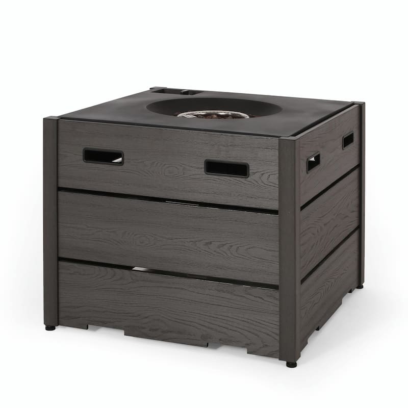 31" Outdoor WPC Base Square Propane Fire Pit - 40,000 BTU