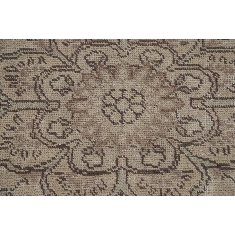 Hand Knotted Oriental 100% Wool Carpet Traditional Floral Beige & Ivories Tabriz Area Rug - 12' 7'' X 10' 2''