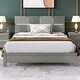 Queen Size Champagne Silver Platform Bed with Art Headboard and 10 ...