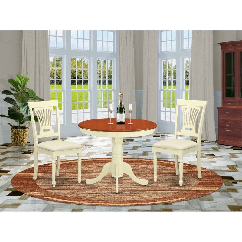 3Pieces Dining Set a Round Dining Table and 2 Dining Room Chairs