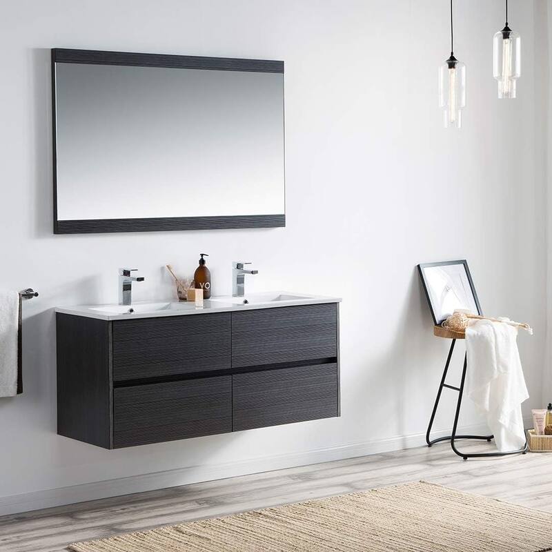 Blossom Valencia 48" Wall Mounted Double Sink Floating Bathroom Vanity