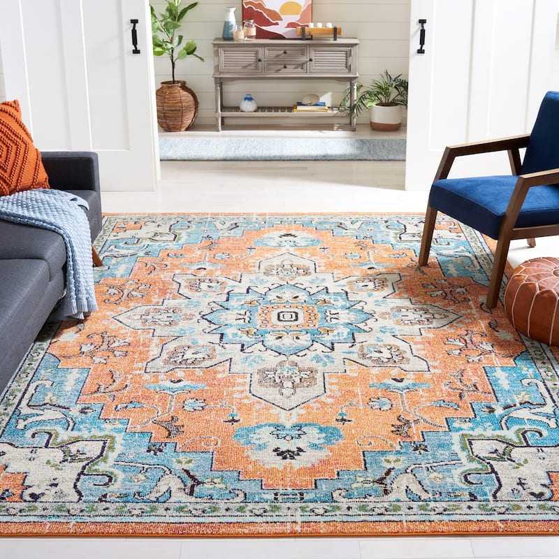 SAFAVIEH Madison Diederike Boho Medallion Distressed Rug