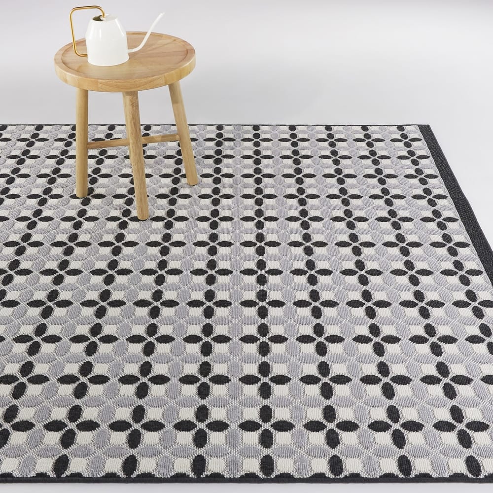 Francois Transitional Checkered Indoor/Outdoor Area Rug
