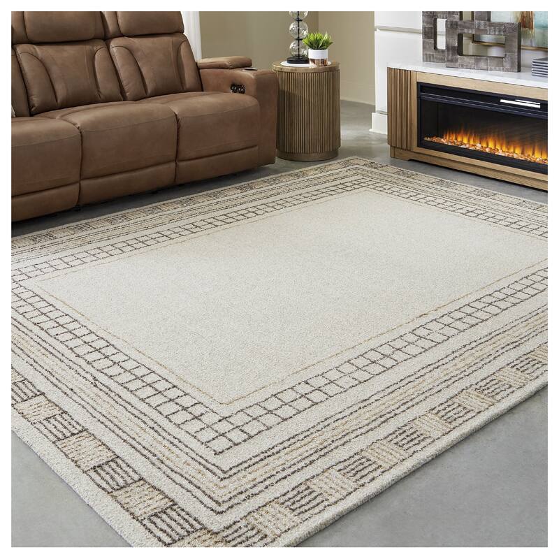 Signature Design by Ashley Idaman Beige/Gray Rug - 96" W x 120" D x 0.5" H