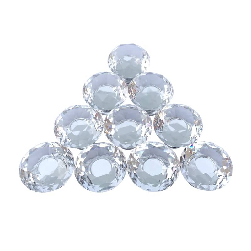 Diamond Shape Cabinet Knobs 1.18" Glass Pull Handles 10 Pieces Renovators Supply