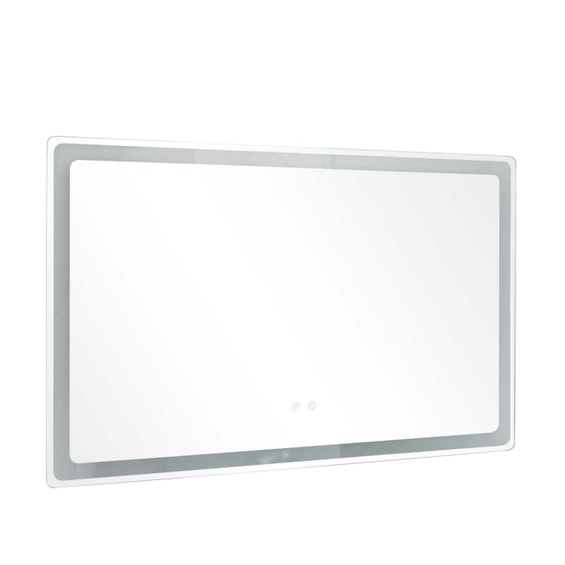 Glass Anti Fog Mirror with LED Light - Silver - Roche River Decor