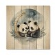 preview thumbnail 3 of 3, Designart "Watercolor Baby Pandas I" Animals Panda Print on Natural Pine Wood