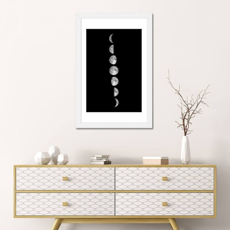 iCanvas "Minimalist Moon Phases - Black" by GetYourNerdOn