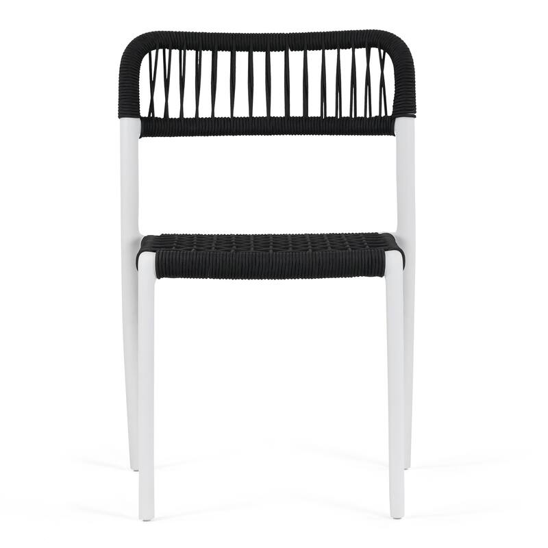 Belen Bates Black White Outdoor Dining 2 Seats Set