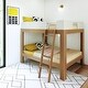 preview thumbnail 1 of 5, Max and Lily Mid-Century Modern Full over Full Bunk Bed White/Pecan - Full/Full
