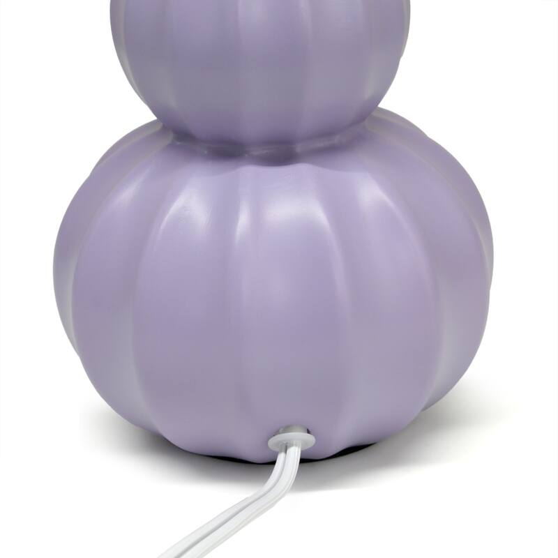 Stacked Double Gourd Ceramic Table Lamp with Tapered Shade - 12.5" - Lavender