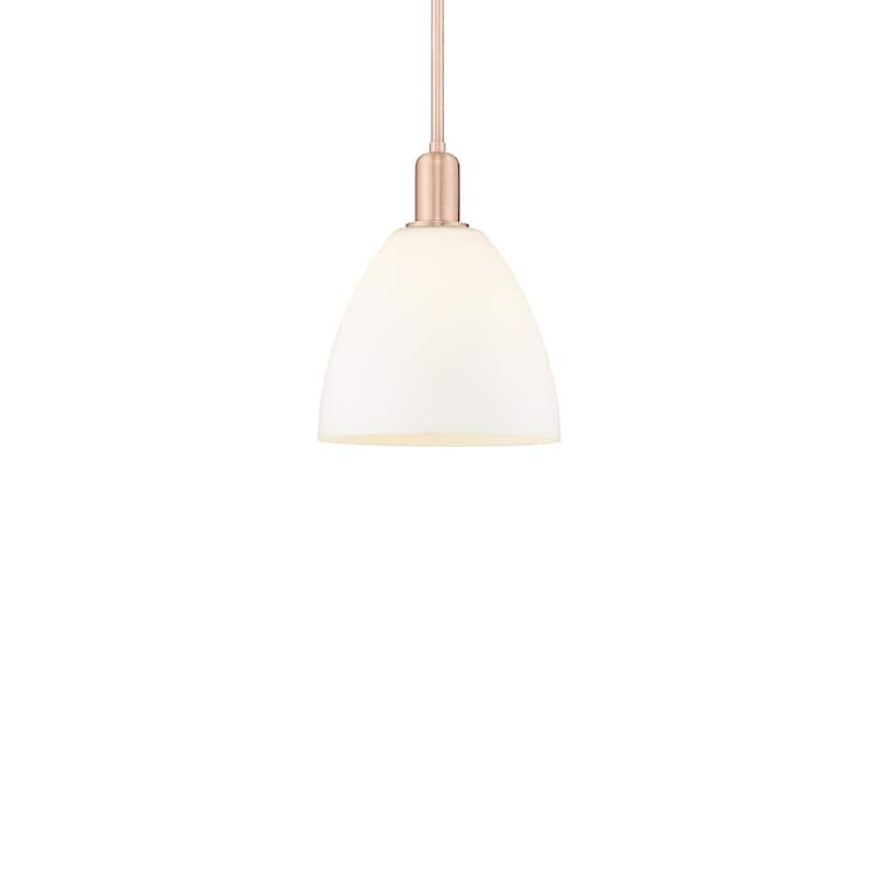 Innovations Lighting 716-1S-13-9 Bristol Pendant Bristol 9" Wide Mini - Antique Copper / Matte White