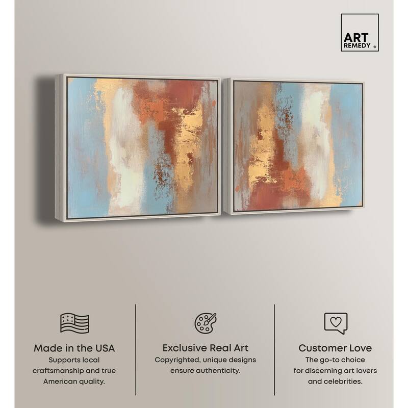 Azure and Gold Canvas by Art Remedy